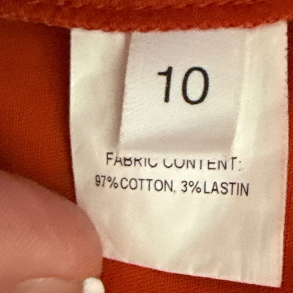 Derek Lam 10 Crosby Orange Cotton Blend Cuffed Shorts Womens‎ Size 10 Chic